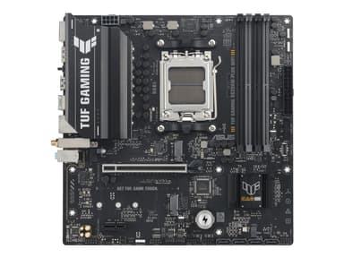 ASUS TUF GAMING A620AM-PLUS WIFI - Moderkort - micro ATX - Socket AM5 - AMD A620A Chipuppsättning - USB 3.2 Gen 1, USB-C 3.2 Gen 1, USB 3.2 Gen 2 - 2.5 Gigabit LAN, Wi-Fi 6, Bluetooth - inbyggda grafiken (CPU krävs) - HD-ljud (8 kanaler)