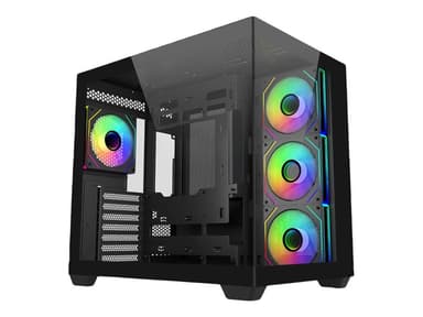Cooler Master Elite 681 - Mid tower - ATX - genomskinlig sidopanel (härdat glas) - ingen strömförsörjning (ATX) - svart - USB/ljud