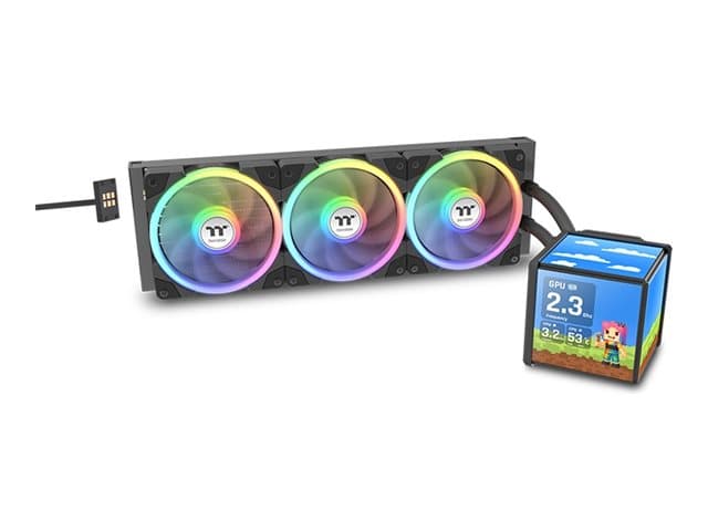 Thermaltake MINECUBE 360 Ultra ARGB Sync - Processorkylare - Elementstorlek: 360 mm - (för: LGA2066, LGA2011-3, LGA2011, LGA1700, LGA1200, LGA1156, LGA1155, LGA1151, LGA1150, LGA1851, FM2, FM1, AM4, AM3+, AM3, AM2+, AM2) - koppar - 120 mm - svart