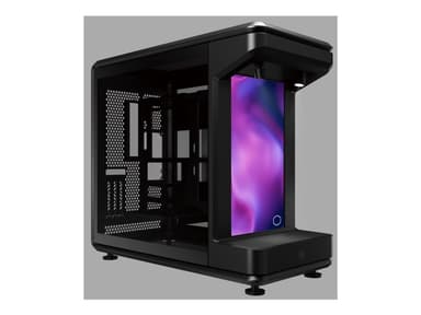 Cooler Master MasterFrame 360 STAGE LCD - MT - ATX - genomskinlig sidopanel (härdat glas) (ATX) - svart - USB/ljud