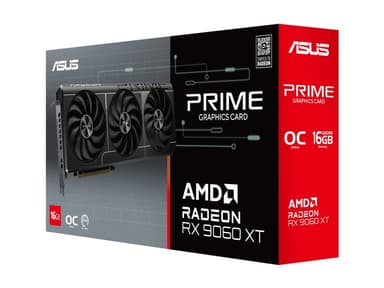 ASUS PRIME - OC Edition - grafikkort - Radeon RX 9060 XT - 16 GB GDDR6 - PCI Express 5.0 - HDMI, 2 x DisplayPort - låda