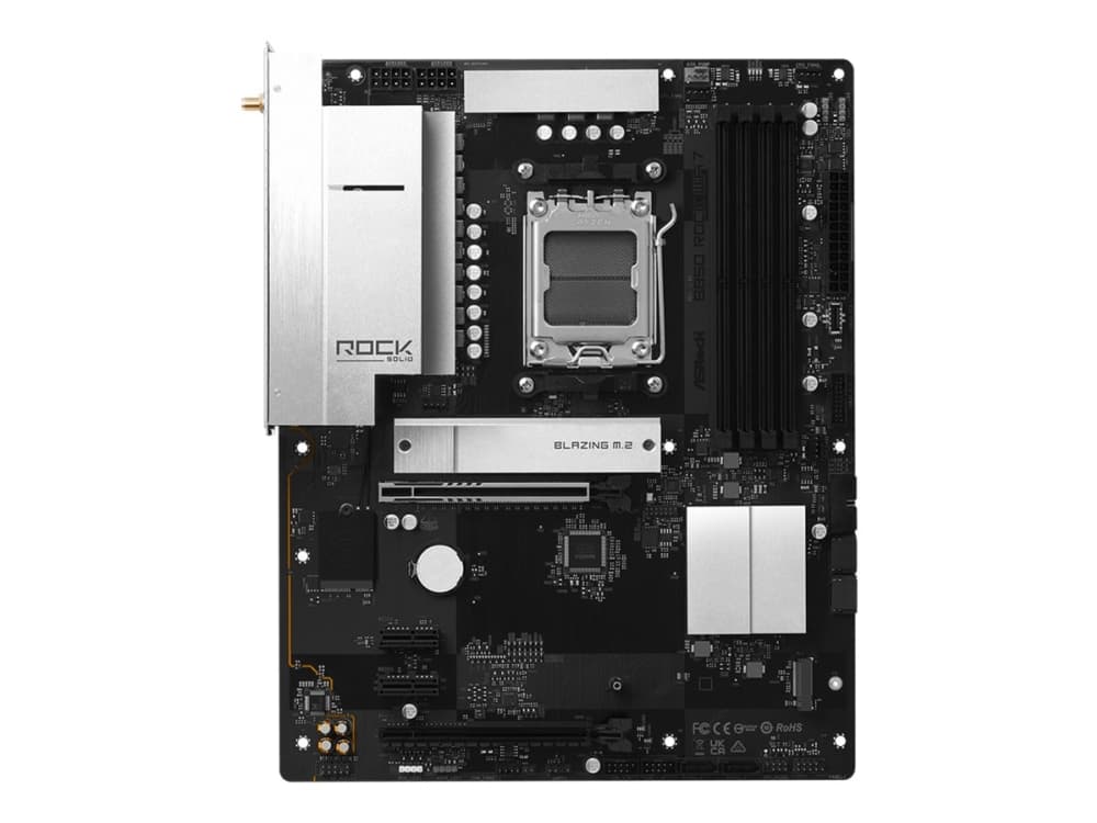 ASRock B850 Rock WiFi 7 Moderkort ATX Socket AM5 AMD B850 Chipuppsättning