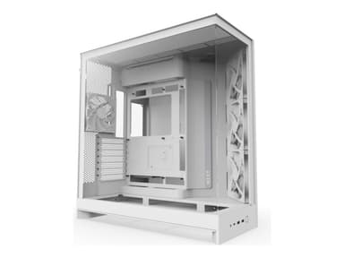 NZXT H9 Flow - Mid tower - utökad ATX - genomskinlig sidopanel (härdat glas) - ingen strömförsörjning (ATX) - vit - USB/ljud
