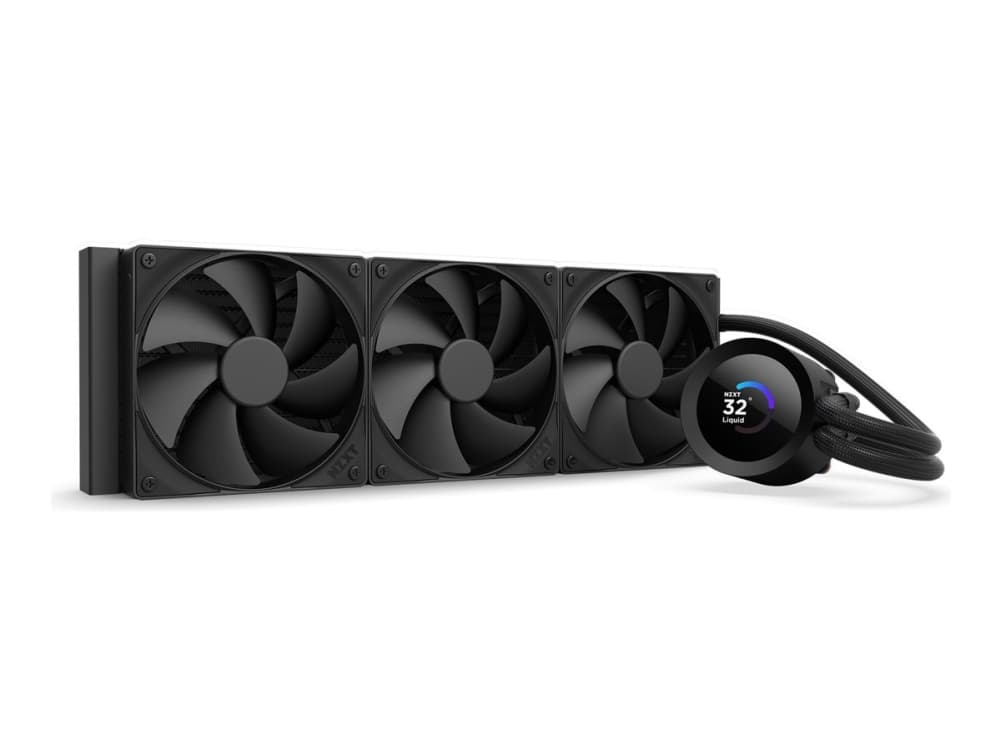 NZXT Kraken Plus 360 - Kylsystem med vätska till processorn - med LCD-display - Elementstorlek: 360 mm - (för: LGA115x Socket, LGA1200, LGA1700, LGA1851, AM4, AM5) - koppar - 120 mm - svart
