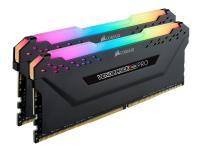 CORSAIR Vengeance RGB PRO - DDR4 - sats - 64 GB: 2 x 32 GB - DIMM 288-pin - 3200 MHz / PC4-25600 - CL16 - 1.35 V - ej buffrad - icke ECC - svart