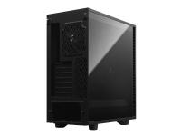 Fractal Design Define 7 Compact Dark Tempered Glass - Tower - ATX - genomskinlig sidopanel (härdat glas) - ingen strömförsörjning (ATX) - svart - USB/ljud