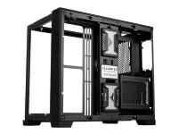 Lian Li O11 Dynamic Mini - Tower - ATX - genomskinlig sidopanel (härdat glas) - ingen strömförsörjning (SFX12V/SFX-L12V) - svart - USB/ljud