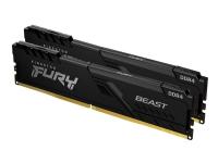 Kingston FURY Beast - DDR4 - sats - 32 GB: 2 x 16 GB - DIMM 288-pin - 3600 MHz / PC4-28800 - CL18 - 1.35 V - ej buffrad - icke ECC - svart