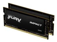 Kingston FURY Impact - DDR4 - sats - 64 GB: 2 x 32 GB - SO DIMM 260-pin - 3200 MT/s / PC4-25600 - CL20 - 1.2 V - ej buffrad - icke ECC - svart