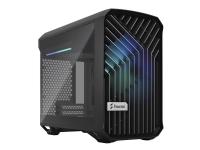 Fractal Design Torrent Nano RGB - Tower - Mini-DTX - genomskinlig sidopanel (härdat glas) - ingen strömförsörjning (ATX) - tonat ljust svart - USB/ljud