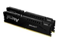 Kingston FURY Beast - DDR5 - sats - 32 GB: 2 x 16 GB - DIMM 288-pin - 5200 MT/s / PC5-41600 - CL40 - 1.25 V - ej buffrad - on-die ECC - svart