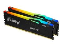 Kingston FURY Beast RGB - DDR5 - sats - 32 GB: 2 x 16 GB - DIMM 288-pin - 6000 MHz / PC5-48000 - CL40 - 1.35 V - ej buffrad - on-die ECC