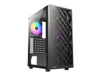 AZZA Spectra - Mid tower - ATX - genomskinlig sidopanel (härdat glas) - ingen strömförsörjning (ATX) - svart - USB/ljud