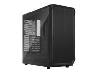 Fractal Design Focus 2 - Tower - ATX - genomskinlig sidopanel (härdat glas) - ingen strömförsörjning (ATX) - svart TG genomskinlig ton - USB/ljud