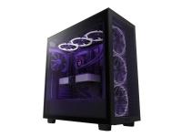 NZXT H7 Flow - Miditower - ATX - Härdat glas - ingen strömförsörjning - matt sort - USB/Lyd