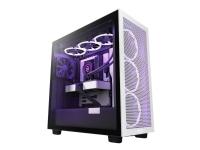 NZXT H7 Flow - Miditower - ATX - Härdat glas - ingen strömförsörjning - matt vit / svart - USB / Audio