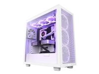 NZXT H7 Flow - Miditower - ATX - Härdat glas - Ingen strömförsörjning - Vit - USB / Ljud