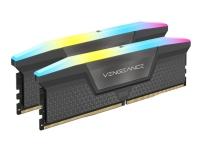 CORSAIR Vengeance RGB - DDR5 - sats - 32 GB: 2 x 16 GB - DIMM 288-pin - 5600 MHz / PC5-44800 - CL36 - 1.25 V - on-die ECC - isgrå