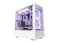 NZXT H series H5 Elite - Mid tower - utökad ATX - genomskinlig sidopanel (härdat glas) - ingen strömförsörjning - vit - USB/ljud