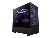 NZXT H series H5 Flow - Mid tower - utökad ATX - genomskinlig sidopanel (härdat glas) - ingen strömförsörjning - svart - USB/ljud