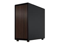 Fractal Design North - Mid tower - ATX - genomskinlig sidopanel (tonat glas) - ingen strömförsörjning (ATX) - kolsvart - USB/ljud