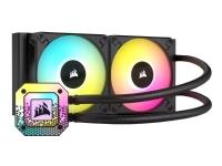 CORSAIR iCUE H100i ELITE CAPELLIX XT - Kylsystem med vätska till processorn - Elementstorlek: 240 mm - (för: LGA1700, LGA1200, LGA1150, LGA1151, LGA1155, LGA1156, LGA2011, LGA2066, AM4, sTRX4, sTR4) - aluminium med kopparbas - 120 mm