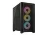 CORSAIR iCUE 4000D RGB Airflow - Mid tower - utökad ATX - genomskinlig sidopanel (härdat glas) - ingen strömförsörjning (ATX) - svart - USB/ljud