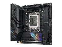 ASUS ROG STRIX B760-I GAMING WIFI - Moderkort - mini ITX - LGA1700-uttag - B760 Chipuppsättning - USB 3.2 Gen 1, USB-C 3.2 Gen2, USB-C 3.2 Gen 2x2, USB-C 3.2 Gen 1 - 2.5 Gigabit LAN, Bluetooth, Wi-Fi - inbyggda grafiken (CPU krävs) - HD-ljud (8 kanaler)