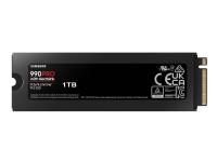 Samsung 990 PRO MZ-V9P1T0GW - SSD - krypterat - 1 TB - inbyggd - M.2 2280 - PCIe 4.0 x4 (NVMe) - 256 bitars AES - TCG Opal Encryption 2.0 - integrerad kylfläns