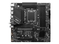 MSI PRO B760M-A WIFI DDR4 - Moderkort - micro ATX - LGA1700-uttag - B760 Chipuppsättning - USB 3.2 Gen 2, USB 3.2 Gen 1, USB-C 3.2 Gen 1 - 2.5 Gigabit LAN, Wi-Fi 6E, Bluetooth - inbyggda grafiken (CPU krävs) - HD-ljud (8 kanaler)