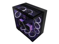 NZXT H series H9 Elite - Mid tower - ATX - genomskinlig sidopanel (härdat glas) - ingen strömförsörjning - mattsvart - USB/ljud