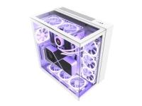 NZXT H series H9 Elite - Mid tower - ATX - genomskinlig sidopanel (härdat glas) - ingen strömförsörjning - matt vit - USB/ljud