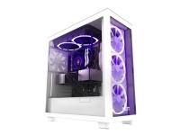 NZXT H series H7 Flow - Mid tower - ATX - genomskinlig sidopanel (härdat glas) - ingen strömförsörjning - matt vit - USB/ljud