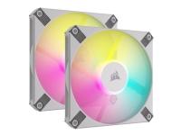 CORSAIR iCUE AF120 RGB SLIM - Lådfläkt - 120 mm - vit (paket om 2)