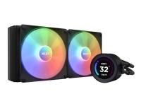 NZXT Kraken Elite 280 RGB - Kylsystem med vätska till processorn - med LCD-display - (för: LGA115x Socket, LGA1200, LGA1700, AM4, AM5, sTRX4, TR4) - koppar - 140 mm - mattsvart