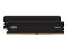 Crucial - DDR5 - sats - 64 GB: 2 x 32 GB - DIMM 288-pin - 5600 MHz / PC5-44800 - CL46 - 1.1 V - ej buffrad - on-die ECC - svart