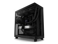 NZXT H series H6 Flow - Mid tower - ATX - genomskinlig sidopanel (härdat glas) - ingen strömförsörjning - mattsvart - USB/ljud