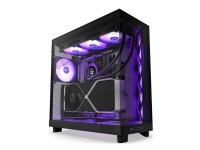 NZXT H series H6 Flow RGB - Mid tower - ATX - genomskinlig sidopanel (härdat glas) - ingen strömförsörjning - mattsvart - USB/ljud