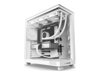 NZXT H series H6 Flow - Mid tower - ATX - genomskinlig sidopanel (härdat glas) - ingen strömförsörjning - matt vit - USB/ljud