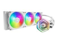 Cooler Master MasterLiquid 360 Atmos ARGB - Kylsystem med vätska till processorn - Elementstorlek: 360 mm - (för: LGA1700, LGA1200, LGA1151, LGA1150, LGA1155, LGA1156, AM4, AM5) - 120 mm - vit