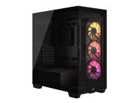 CORSAIR 3500X ARGB - Mid tower - utökad ATX - genomskinlig sidopanel (härdat glas) - ingen strömförsörjning (ATX) - svart - USB/ljud