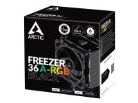 ARCTIC Freezer 36 A-RGB - Processorkylare - multikompatibel - (för: AM4, LGA1700, AM5, LGA1851) - värmerör av koppar med aluminiumflänsar - 120 mm - svart