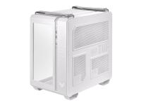 ASUS TUF Gaming GT502 Plus - Mid tower - ATX - genomskinlig sidopanel (härdat glas) - ingen strömförsörjning - vit - USB/ljud
