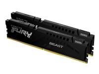 Kingston FURY Beast - DDR5 - sats - 32 GB: 2 x 16 GB - DIMM 288-pin - 1500 MHz / PC5-48000 - CL36 - 1.35 V - ej buffrad - on-die ECC - svart