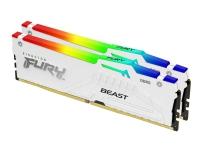Kingston FURY Beast RGB - DDR5 - sats - 32 GB: 2 x 16 GB - DIMM 288-pin - 3000 MHz / PC5-48000 - CL36 - 1.35 V - ej buffrad - on-die ECC - vit