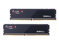 G.Skill Flare X5 - DDR5 - sats - 64 GB: 2 x 32 GB - DIMM 288-pin låg - 3000 MHz / PC5-24000 - CL30 - 1.4 V - ej buffrad - on-die ECC - mattsvart