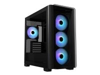 ASUS A23 PLUS - microATX - genomskinlig sidopanel (härdat glas) - ingen strömförsörjning - svart - USB/ljud
