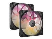 CORSAIR iCUE Link RX140 MAX RGB Starter Kit - Lådfläkt - 140 mm - svart (paket om 2)