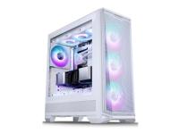 Phanteks Eclipse G400A - Mid tower spel - ATX - genomskinlig sidopanel (härdat glas) - ingen strömförsörjning (ATX) - matt vit - USB/ljud