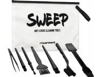 IT Dusters Sweep ESD Cleaning Tools - 6 brushes in different shapes and sizes + 1x tweezer, ESD safe